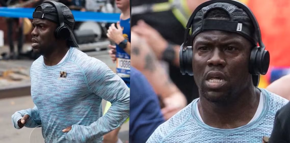 El actor Kevin Hart debutó en los 42 kilómetros con un tiempo de 4:05:06 (Captura de video)