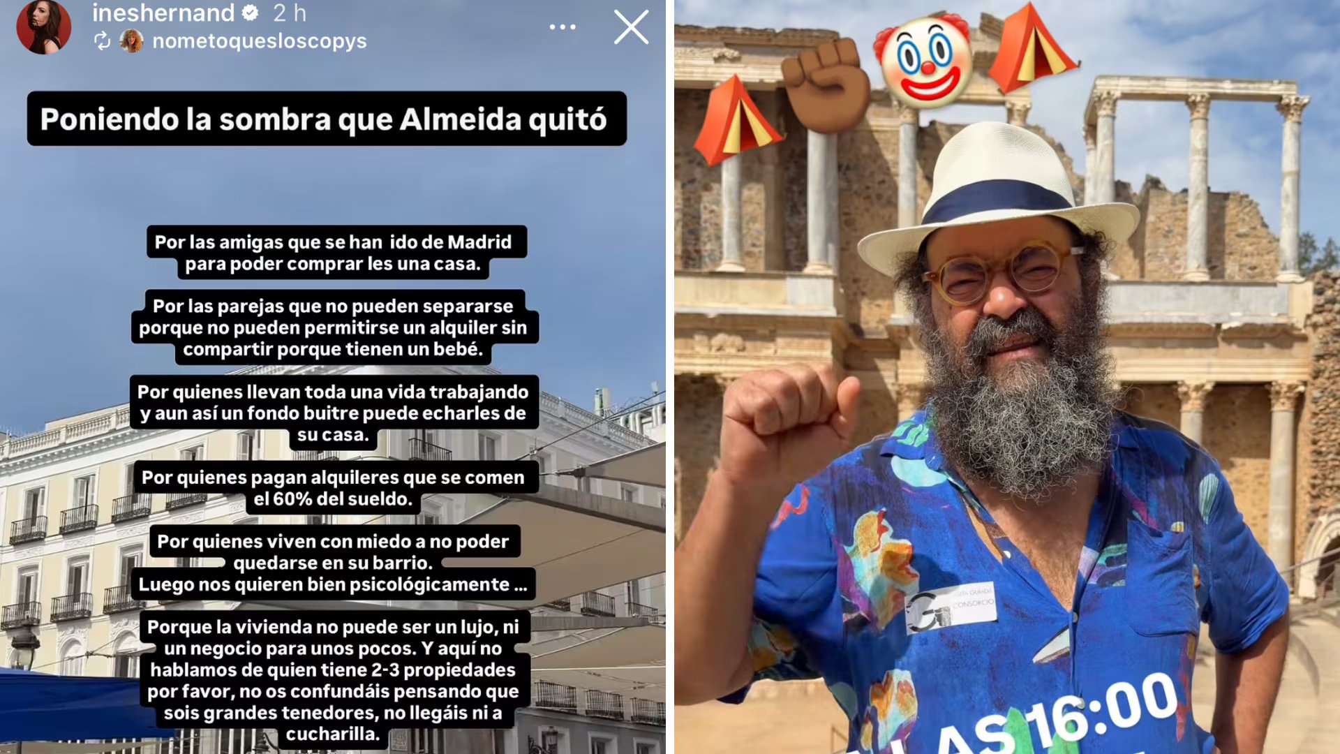 Inés Hernand e Ignatius se pronuncian sobre la manifestación en Sol, Madrid (Montaje Infobae)