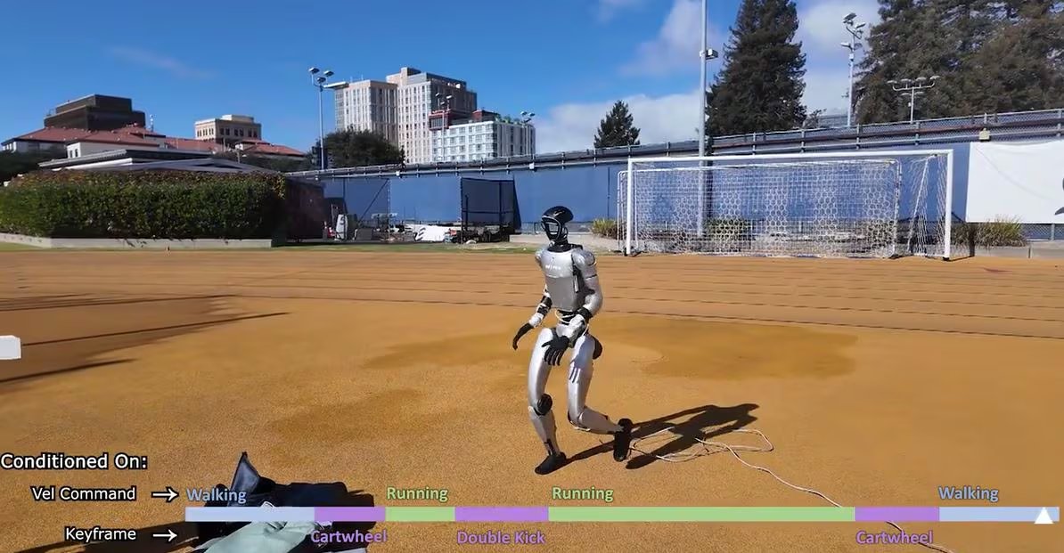 El programa adaptó los movimientos humanos al cuerpo del robot G1 según el peso de su estructura, las articulaciones y la capacidad de sus motores (Captura de video)