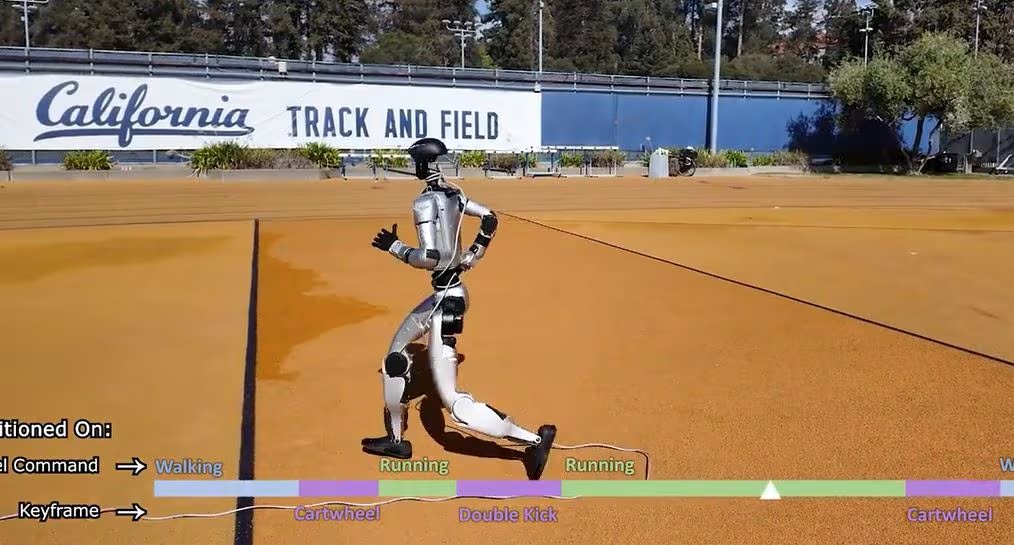 Las pruebas en el robot G1 mostraron que BeyondMimic también puede completar movimientos, responder a una palanca de mando y evitar obstáculos no incluidos en los datos iniciales (Captura de video)