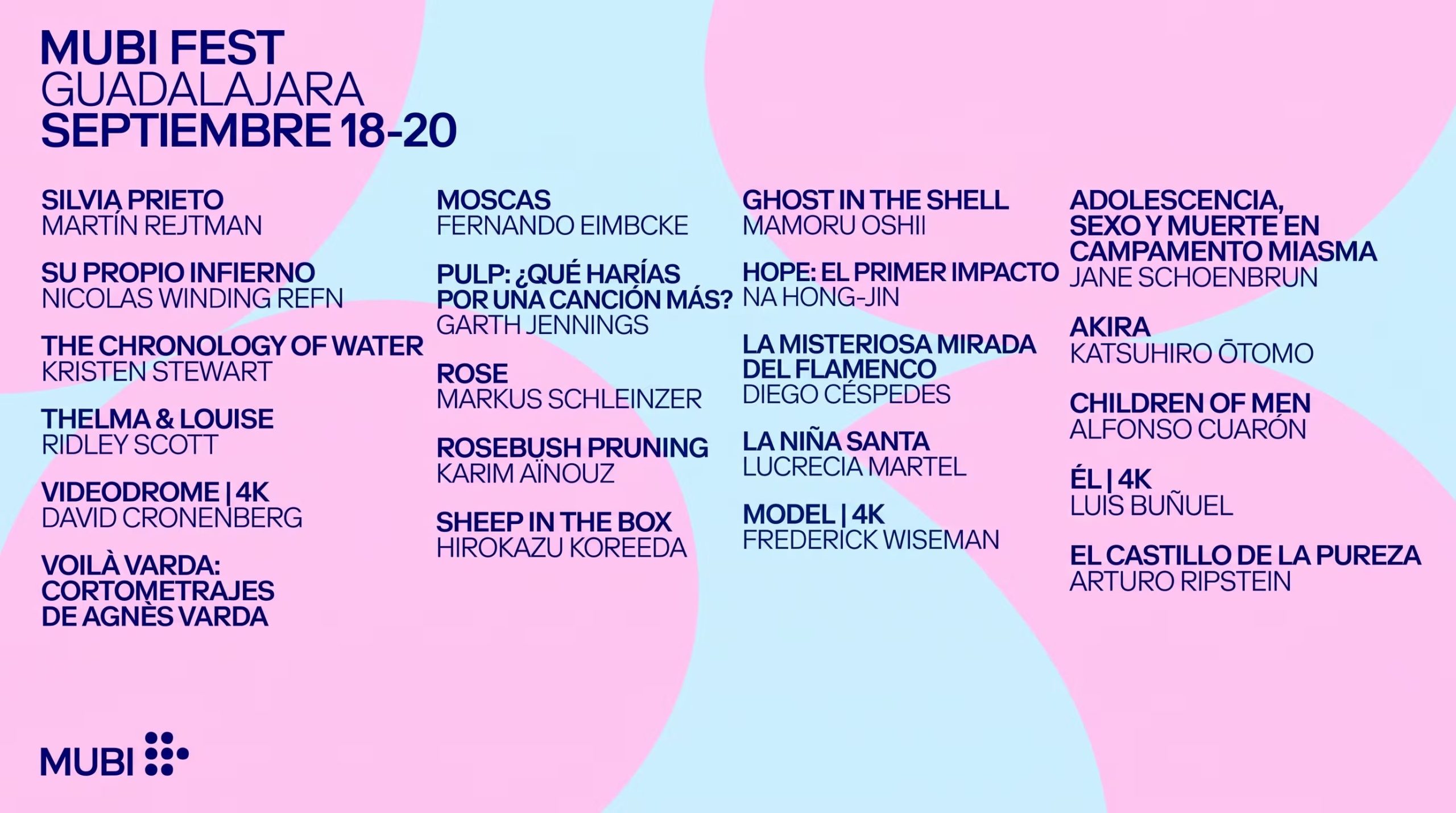 La cartelera del MUBI Fest 2026 reunirá estrenos nacionales, obras restauradas, anime, cine latinoamericano y funciones al aire libre durante tres días en la Cineteca Universidad de Guadalajara. (Imagen Ilustrativa Infobae)