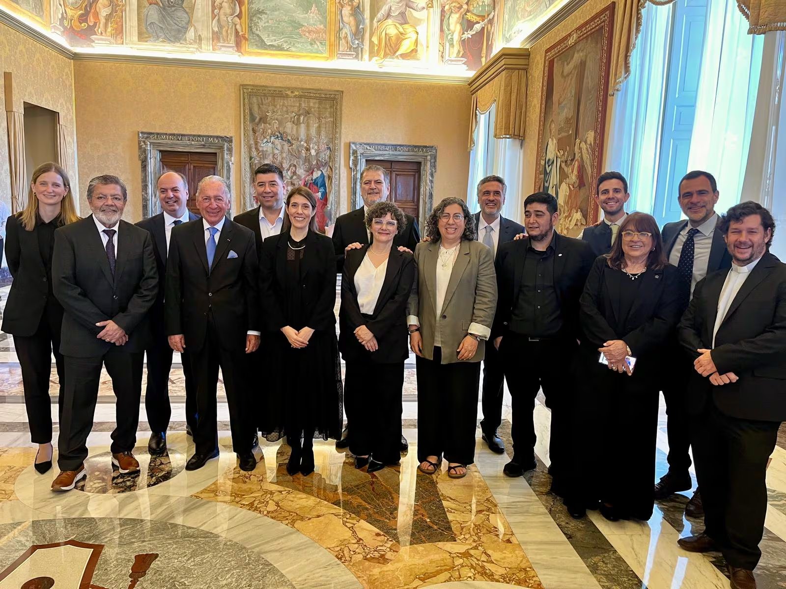 Representantes de sindicatos, empresas y organismos internacionales participaron del cierre del encuentro en la Casa Generalicia de La Salle, en Roma