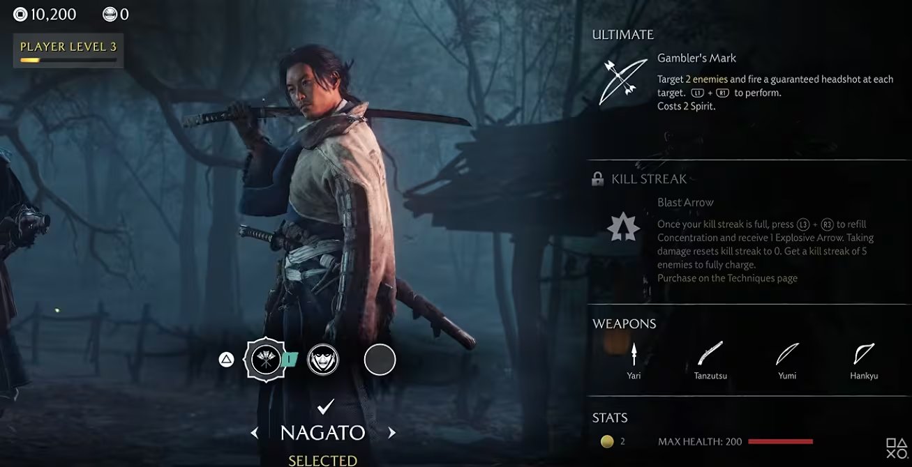 Nagato es un cazador enfocado en el combate a distancia e ingenio táctico.
(Captura YouTube PlayStation)