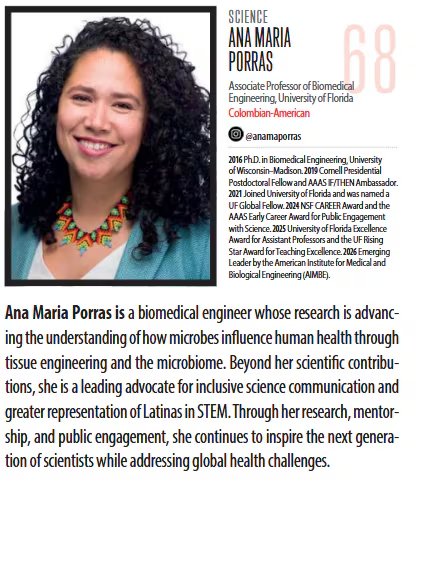 La científica colombiana también ha trabajado en la representación de mujeres latinas en las áreas de ciencia, tecnología, ingeniería y matemáticas -crédito Latino Leaders Magazine