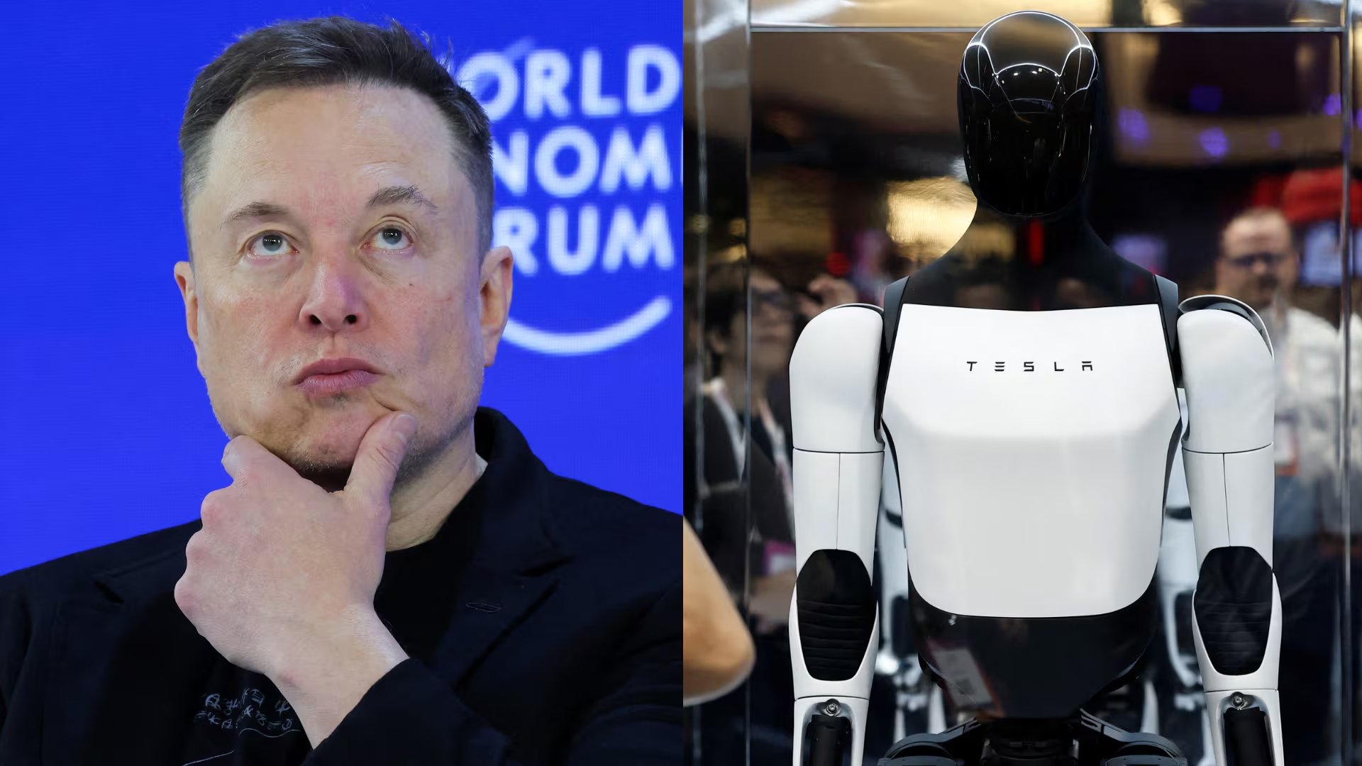 Elon Musk da a conocer que el robot humanoide Optimus podría comercializarse al público en 2027. (Composición Infobae: REUTERS/Denis Balibouse/Benoit Tessier)