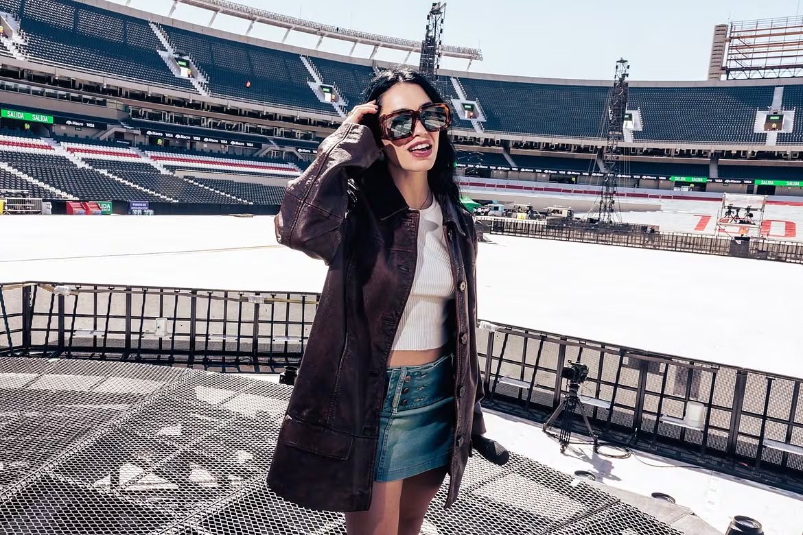 Lali se preparó para despedir la gira con una última prueba de sonido en River (Instagram Lali)