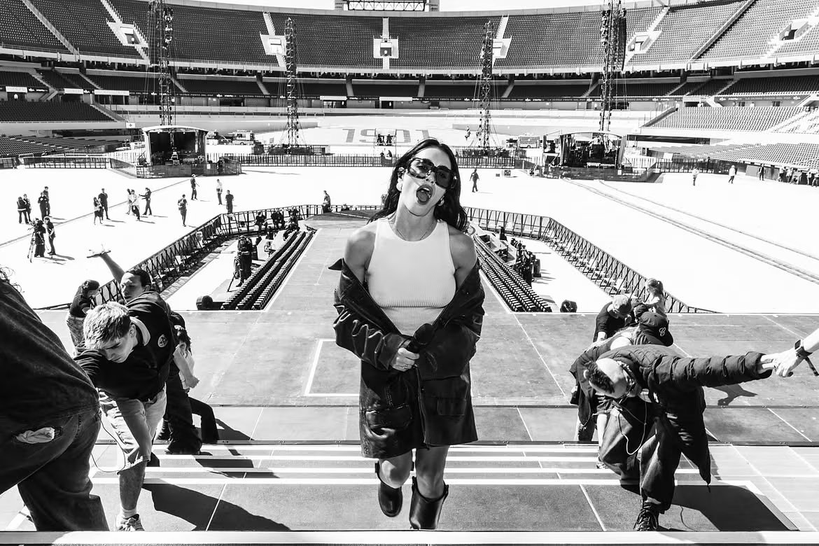 Con el escenario listo, Lali hizo su pasada de sonido antes de recibir a su público (Instagram Lali)