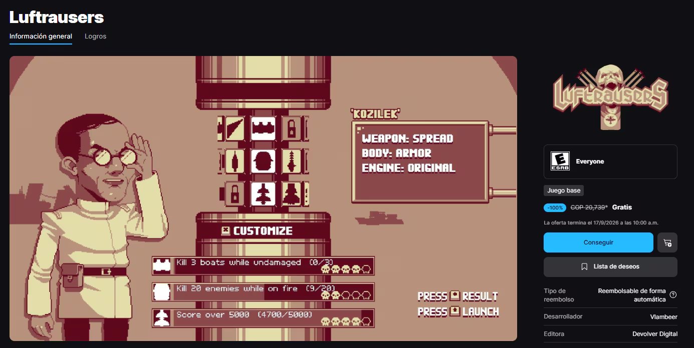 Luftrausers presenta enfrentamientos aéreos con dinámica arcade. (Epic Games)