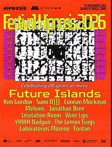 Cartel del Festival Hipnosis 2026 en Quarry Studios de Ciudad de México. (Redes)