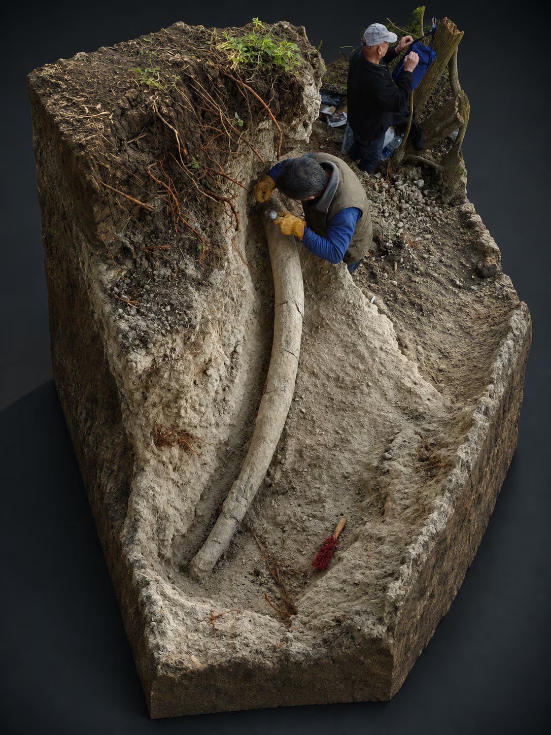 La microestructura de la dentina puede aportar datos sobre el crecimiento de los mastodontes de la región pampeana. (Museo Paleontológico de San Pedro)