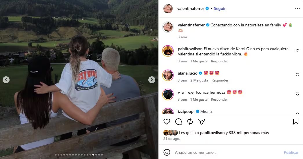 Antes del anuncio oficial, Valentina Ferrer y J Balvin habían compartido en redes sociales imágenes de un viaje familiar junto a su hijo Río. Fueron las últimas en las que aparecieron juntos - crédito @valentinaferrer/Instagram