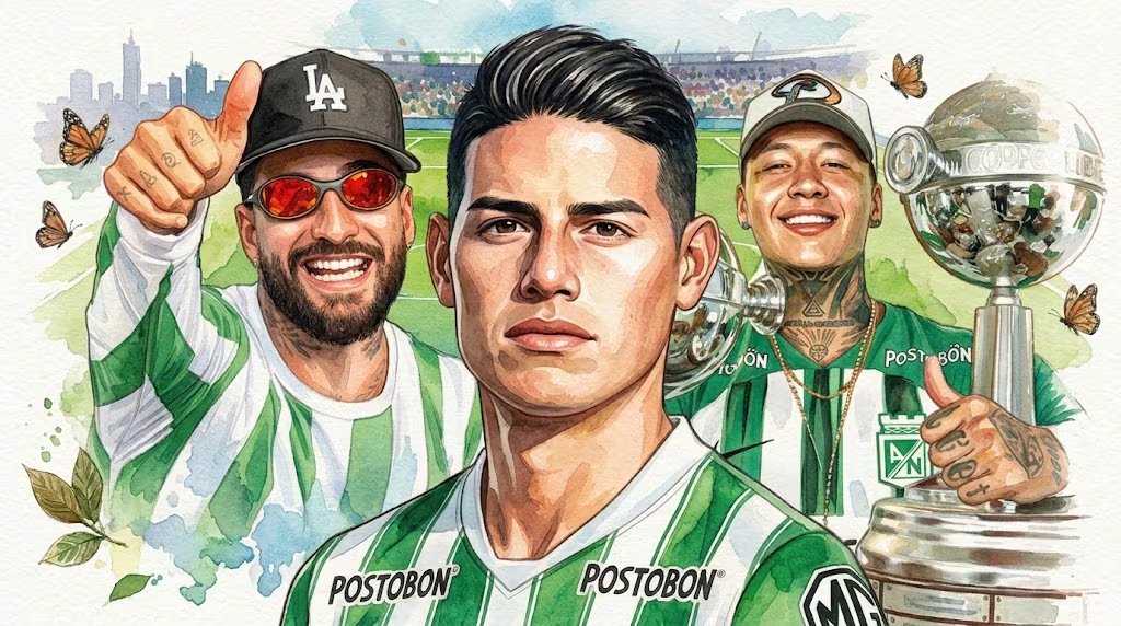 James Rodríguez llegó a Atlético Nacional y Maluma y Blessd reaccionaron al fichaje - crédito VisualesIA Infobae