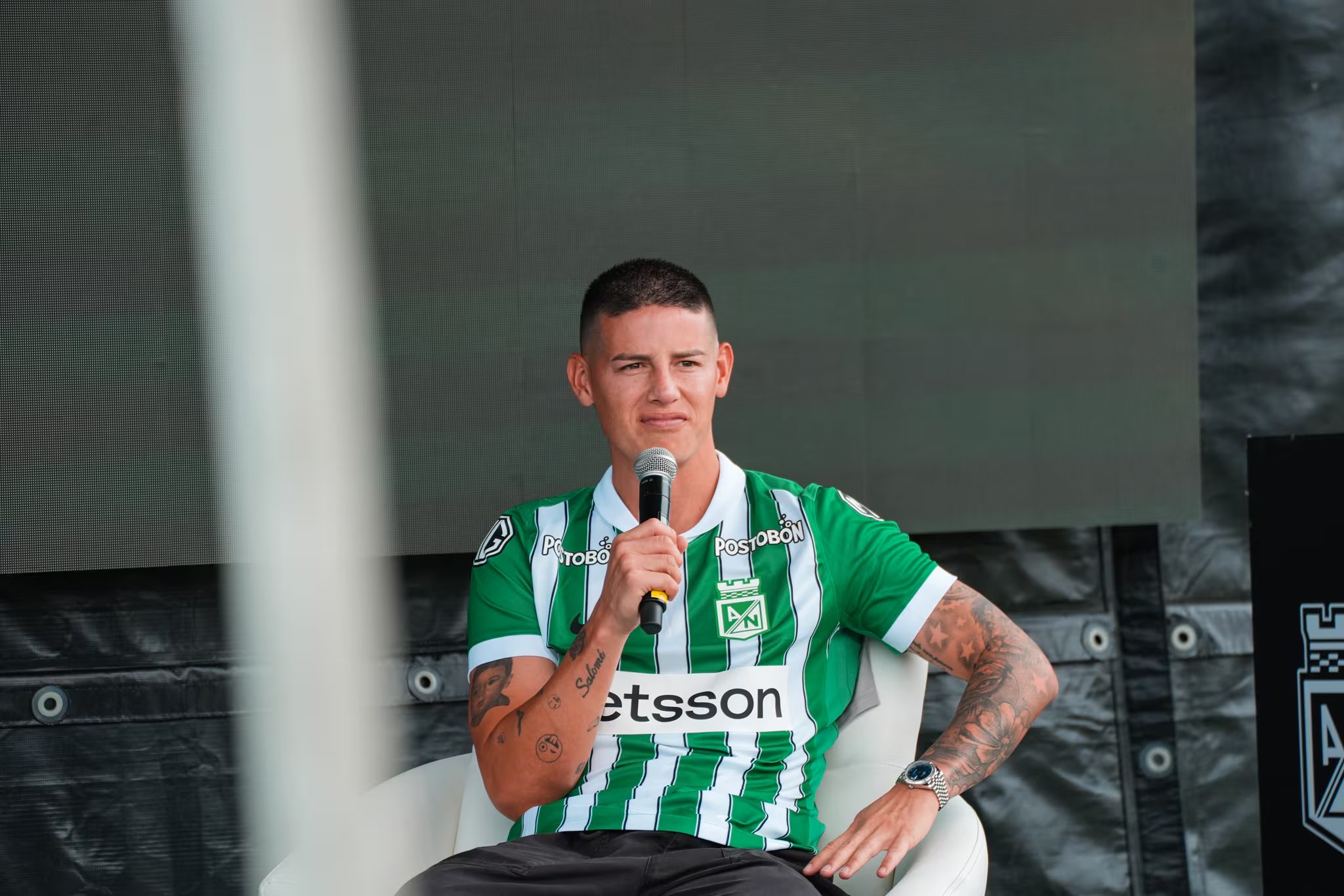 Los hinchas destacaron el regreso de James Rodríguez al torneo local y expresaron expectativa por su aporte en los próximos partidos -crédito Jefatura de Prensa de Atlético Nacional