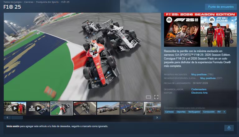 Las fichas oficiales muestran el nombre, las imágenes y las categorías de cada videojuego, lo que facilita identificarlos. (Steam)
