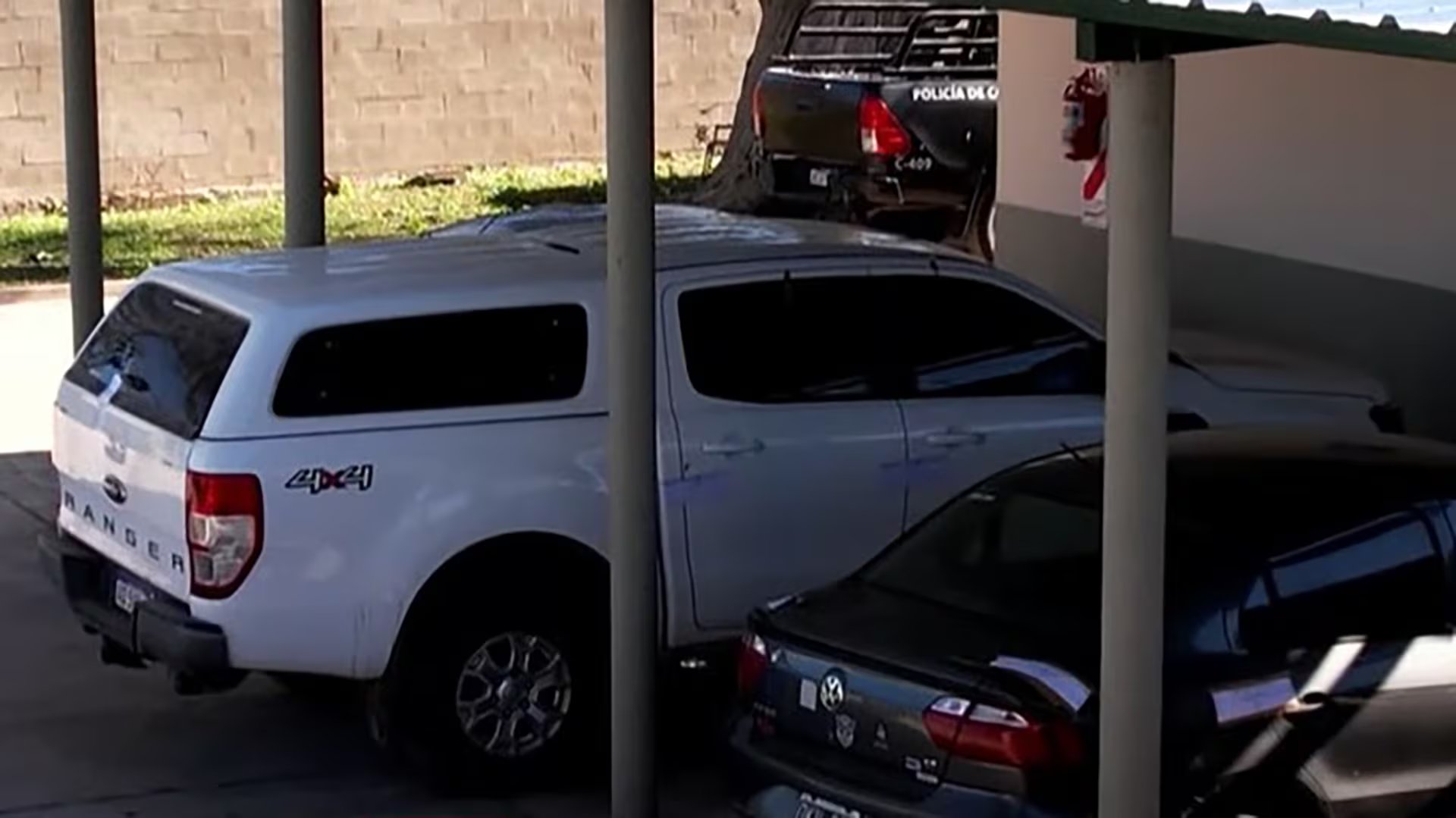 La camioneta Ford Ranger de Carlos Pérez que fue peritada
