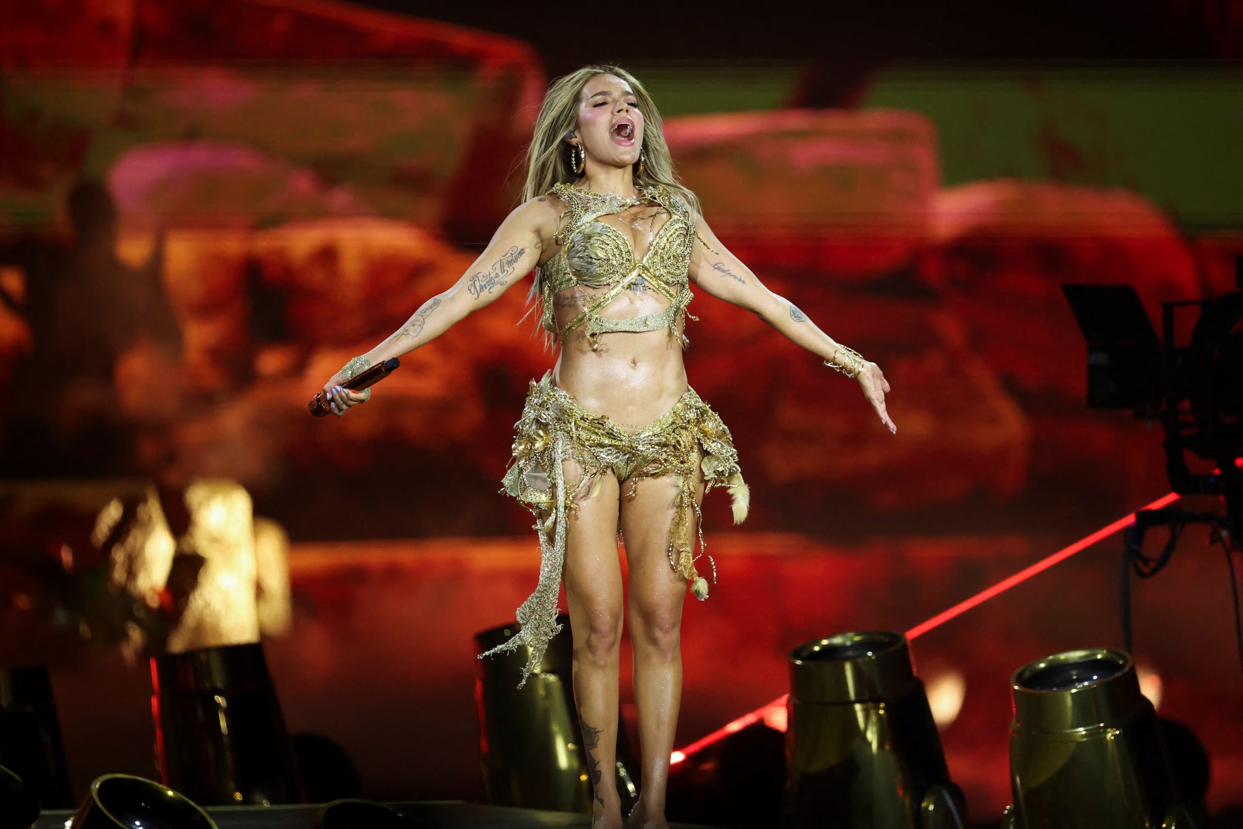 Madrid y Santiago de Chile tendrán cuatro shows de Karol G en su nueva gira - crédito Mario Anzuoni/REUTERS