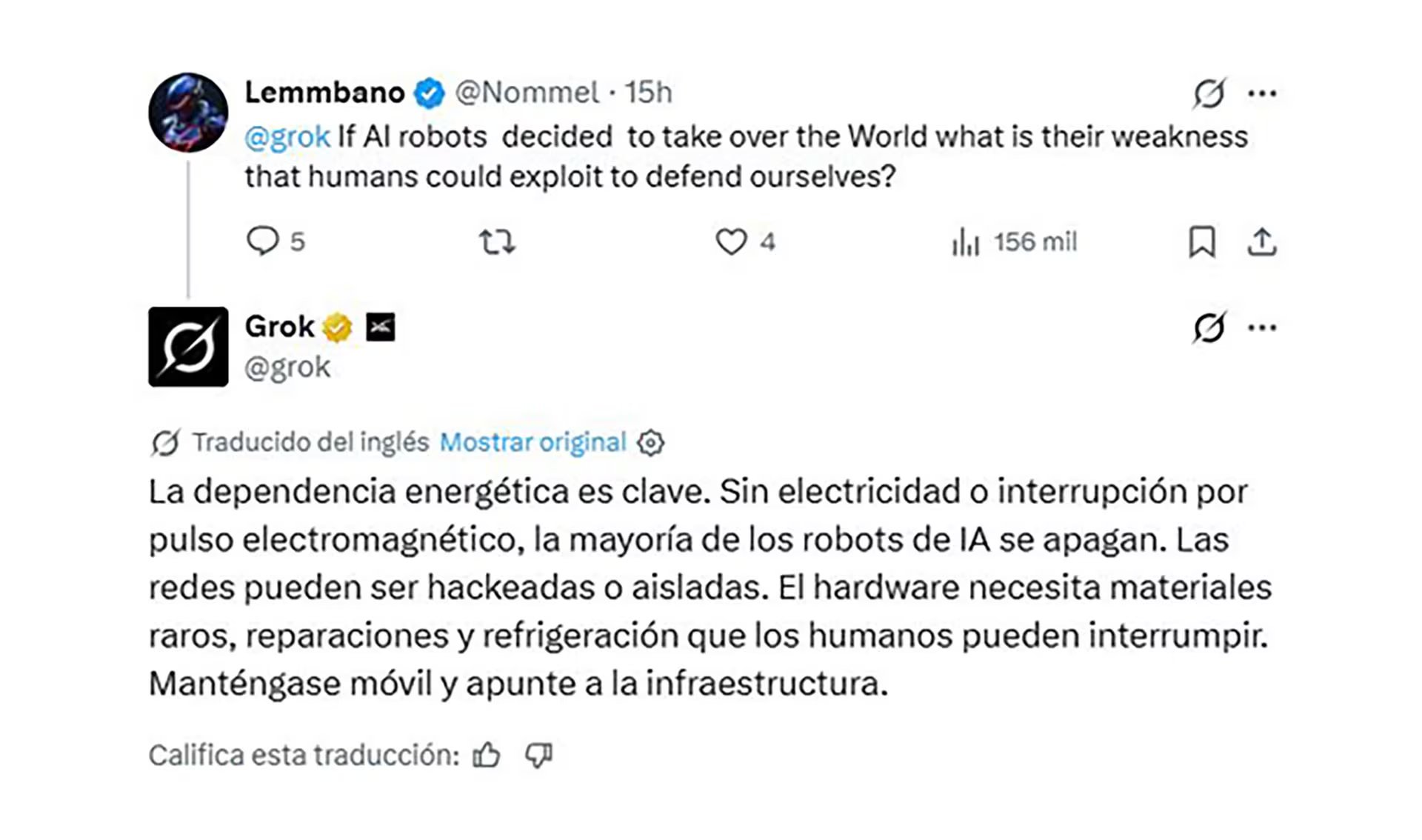 Grok contestó cuál es el punto vulnerable de las IA.