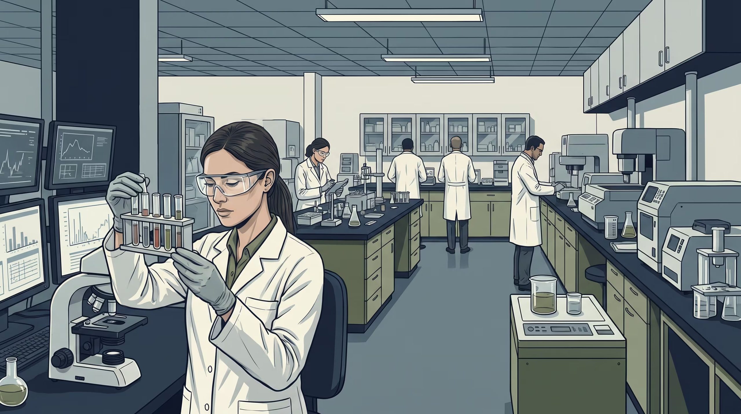 La IA propone miles de candidatos a medicamento en días, pero los ensayos clínicos, la validación en laboratorio y los permisos regulatorios siguen tardando años. (Imagen Ilustrativa Infobae)