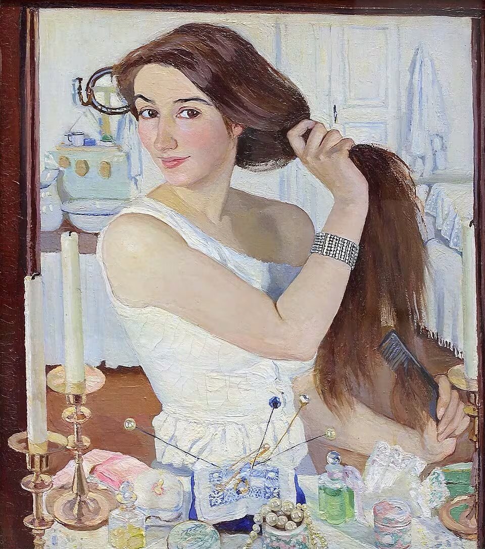 La Galería Tretiakov de Moscú adquirió en 1910 el célebre autorretrato de la artista titulado 