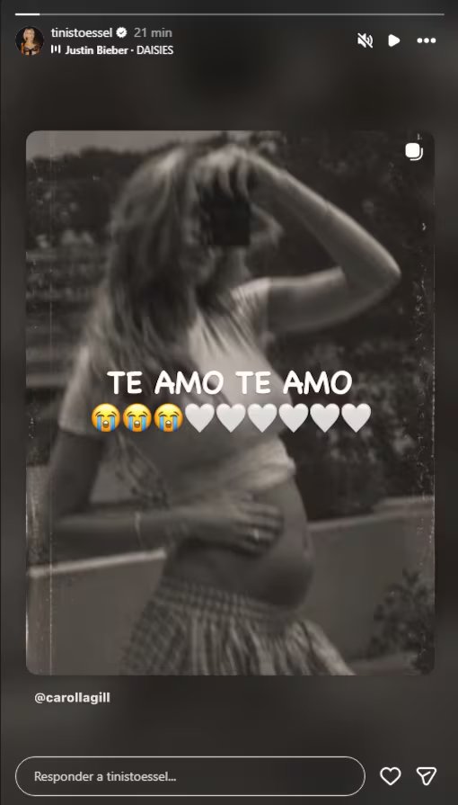 Tini también compartió la noticia en sus historias (Instagram)