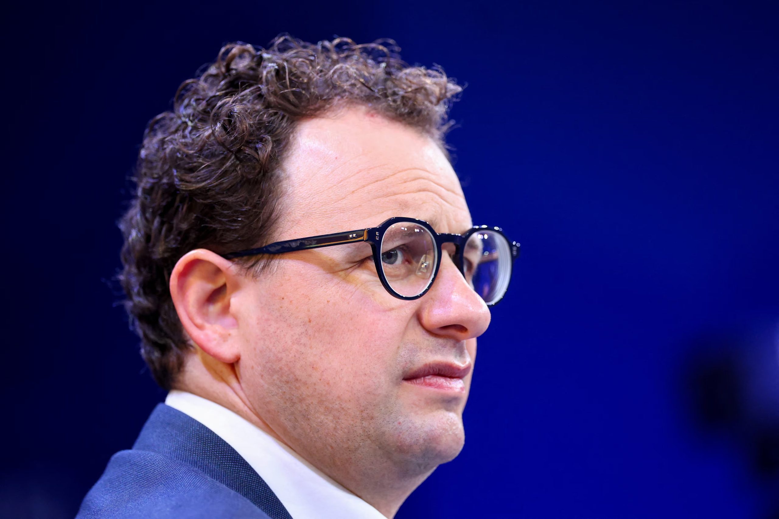 CEO and Co-Founder of Anthropic Dario Amodei looks on during the 56th annual World Economic Forum (WEF) meeting in Davos, Switzerland, January 20, 2026. REUTERS/Denis Balibouse
