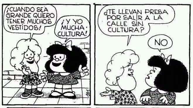 Mafalda y Susanita. La historieta incorporó a los personajes de Felipe, Manolito y Susanita durante su etapa en el diario El Mundo
