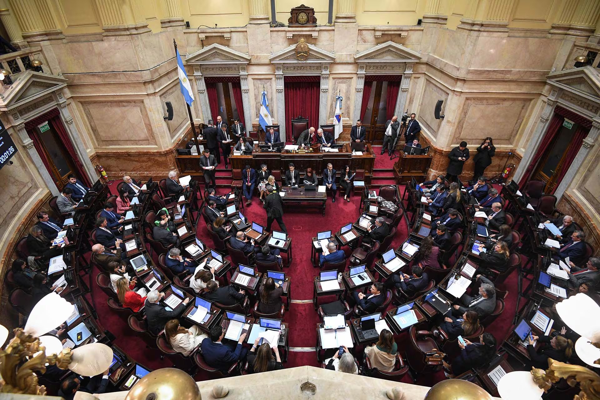 Losada presidió la sesión ante la ausencia de Villarruel, quien ejercía de manera interina la Presidencia de la Nación por el viaje de Milei a Estados Unidos