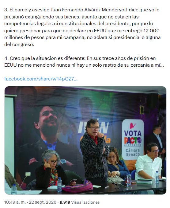 La denuncia sobre USD 700 millones abrió preguntas sobre la incautación de activos- crédito @petrogustavo/X