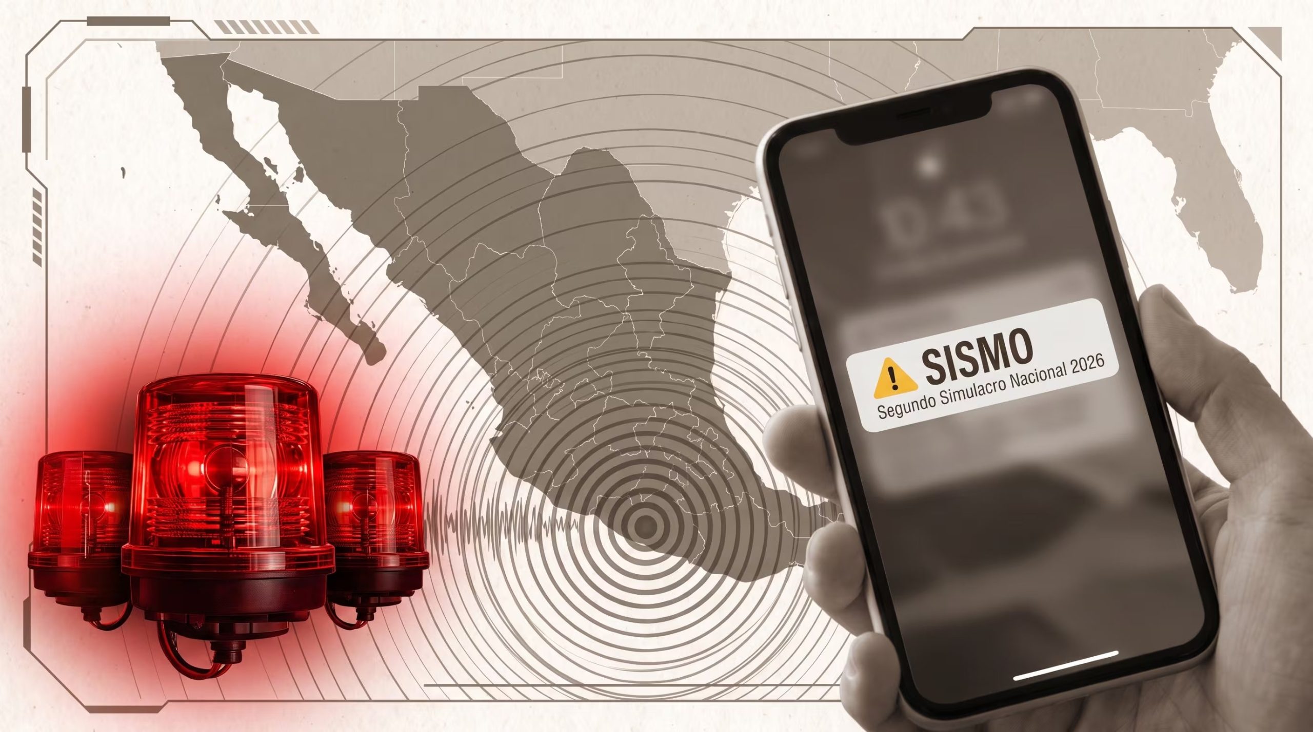 Un teléfono móvil recibe una notificación sobre el Segundo Simulacro Nacional 2026 en México. (Imagen Ilustrativa Infobae)