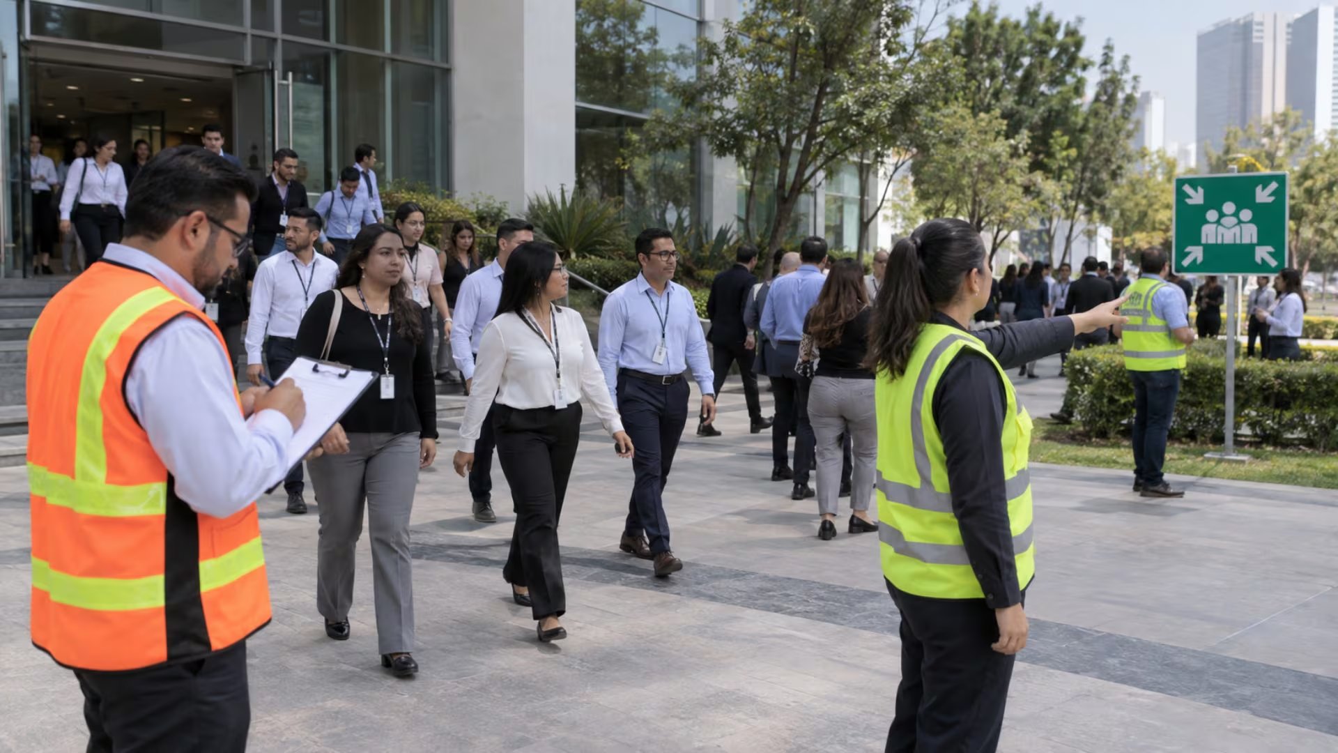 Personas participan en el ejercicio del 19 de septiembre en la CDMX. 