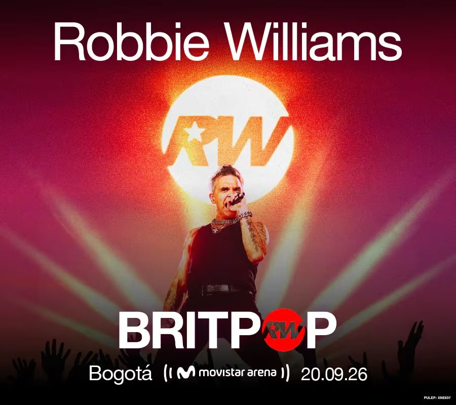 La organización del concierto de Robbie Williams en Bogotá permitirá el ingreso desde los 14 años con adulto responsable para menores y prohibirá armas, drones, cámaras, bebidas, mascotas y camisetas de equipos de fútbol - crédito Tu Boleta