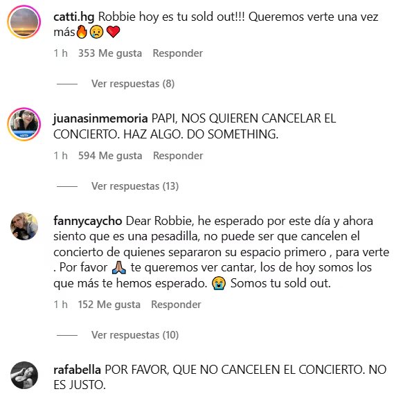 Seguidores del cantante británico solicitaron su intervención directa ante la medida dispuesta por las autoridades locales. (Instagram Robbie Williams)