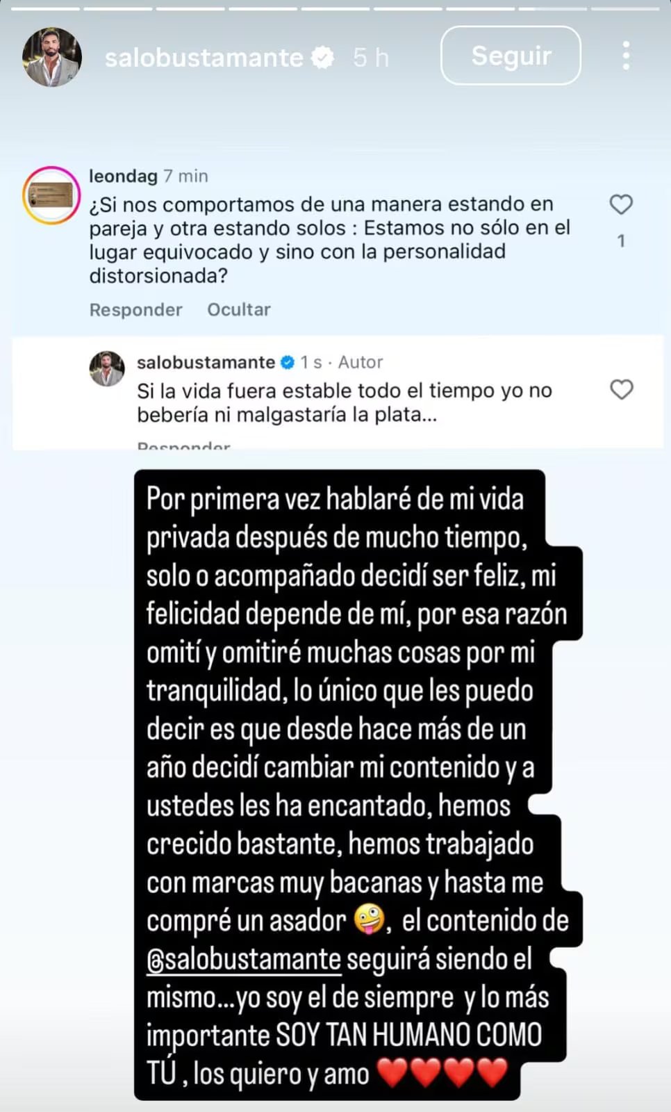 El famoso no confirma ni desmiente su separación, pero las imágenes muestran lo contrario - crédito Instagram