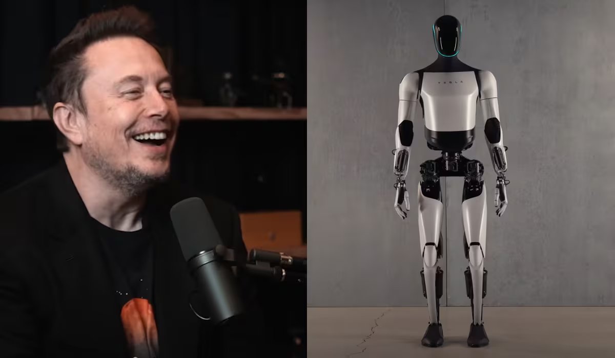 El proyecto de OpenAI competirá con el Optimus de Tesla, el robot humanoide de Elon Musk que la compañía prevé llevar al mercado doméstico a finales de 2027, aunque todavía debe demostrar seguridad y fiabilidad fuera de entornos controlados - (YouTube: Lex Fridman / Tesla)