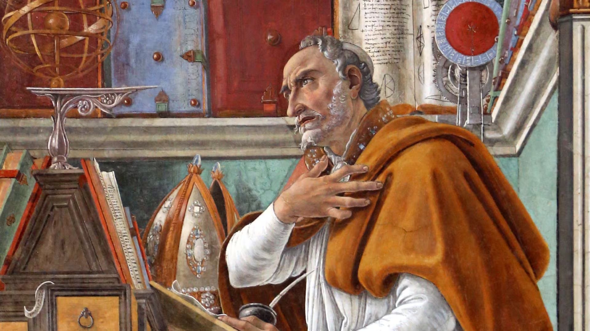 'San Agustín en su gabinete', pintado por Sandro Botticelli en 1480.
