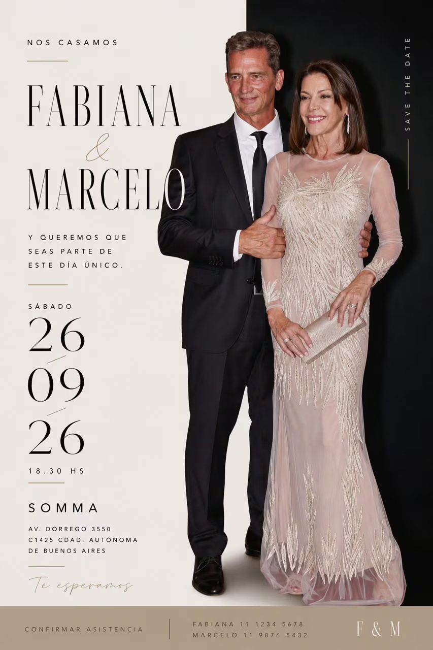 La invitación de Marcelo Dimini y Fabiana Araujo 