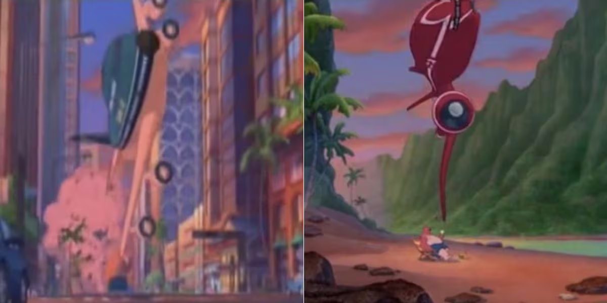 La producción animada de Disney reemplazó el diseño de la aeronave y cambió el entorno urbano por un paisaje menos asociado a una catástrofe (Imagen Ilustrativa Infobae)