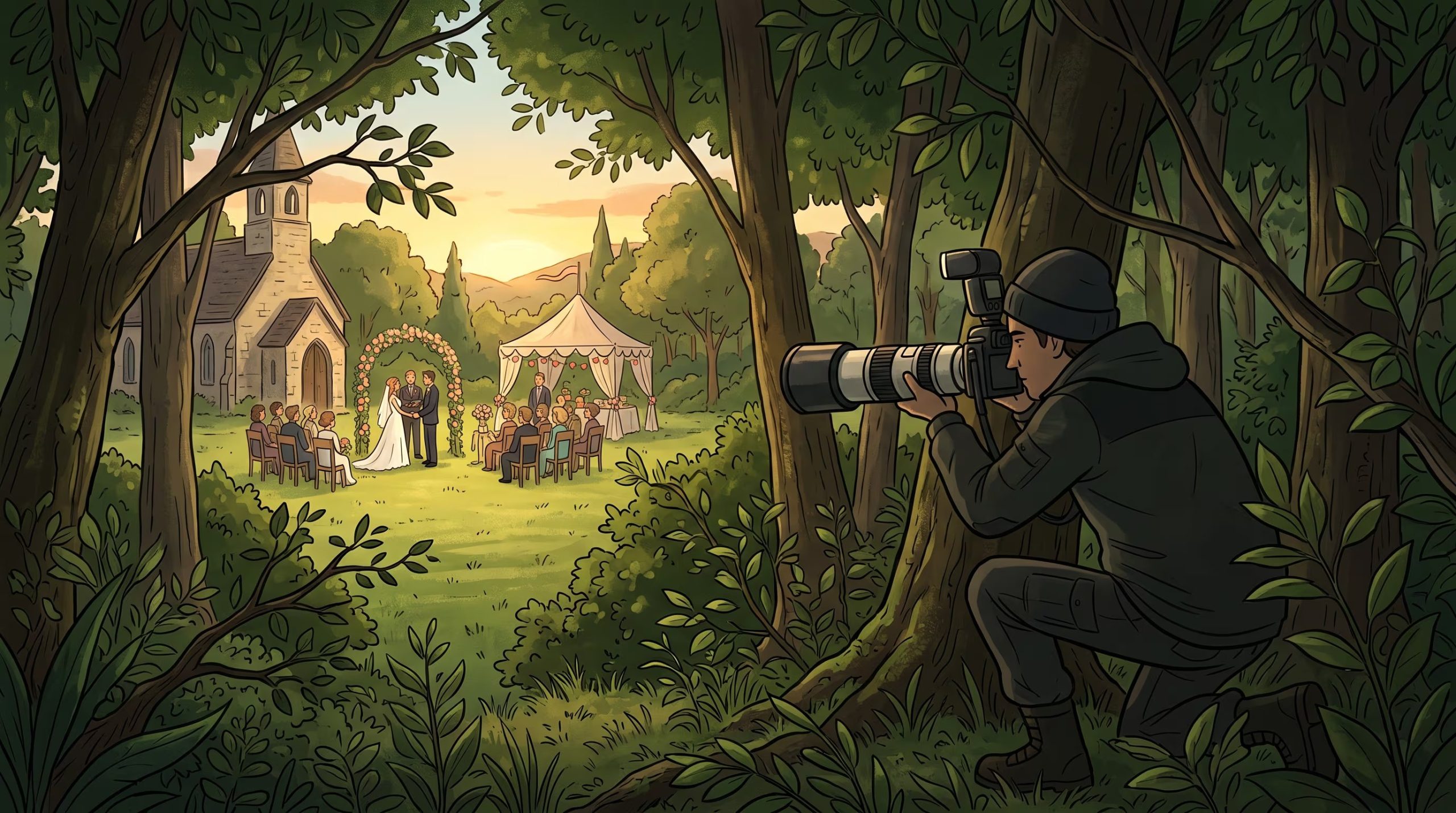El paparazzi obtuvo la primera imagen de Piqué y Clara Chía durante en la boda de un socio del exjugador del FC Barcelona, tras esconderse con camuflaje en un bosque y evadiendo un drón que vigilaba los alrededores - crédito Imagen Ilustrativa Infobae
