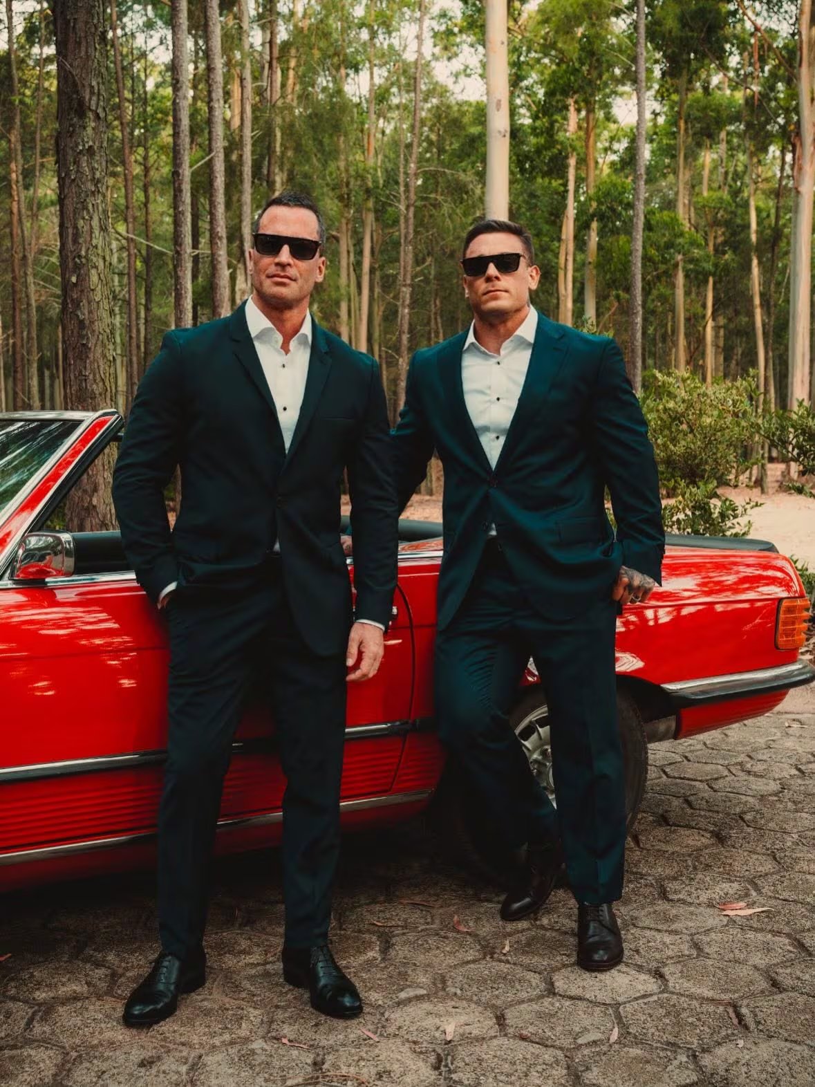 Marcelo Da Corte, exesposo de Sol Abraham, en su casamiento junto a su marido Lautaro Marchesini (Instagram)