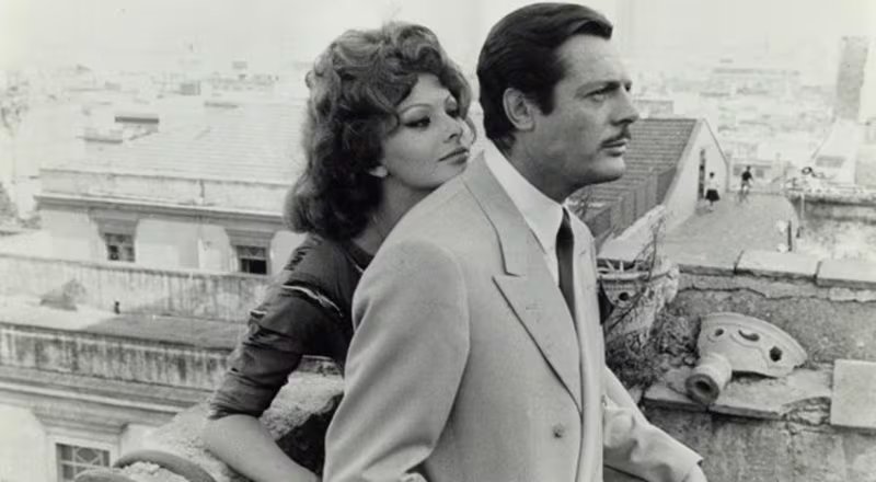 Sophia con Marcello Mastroianni en 