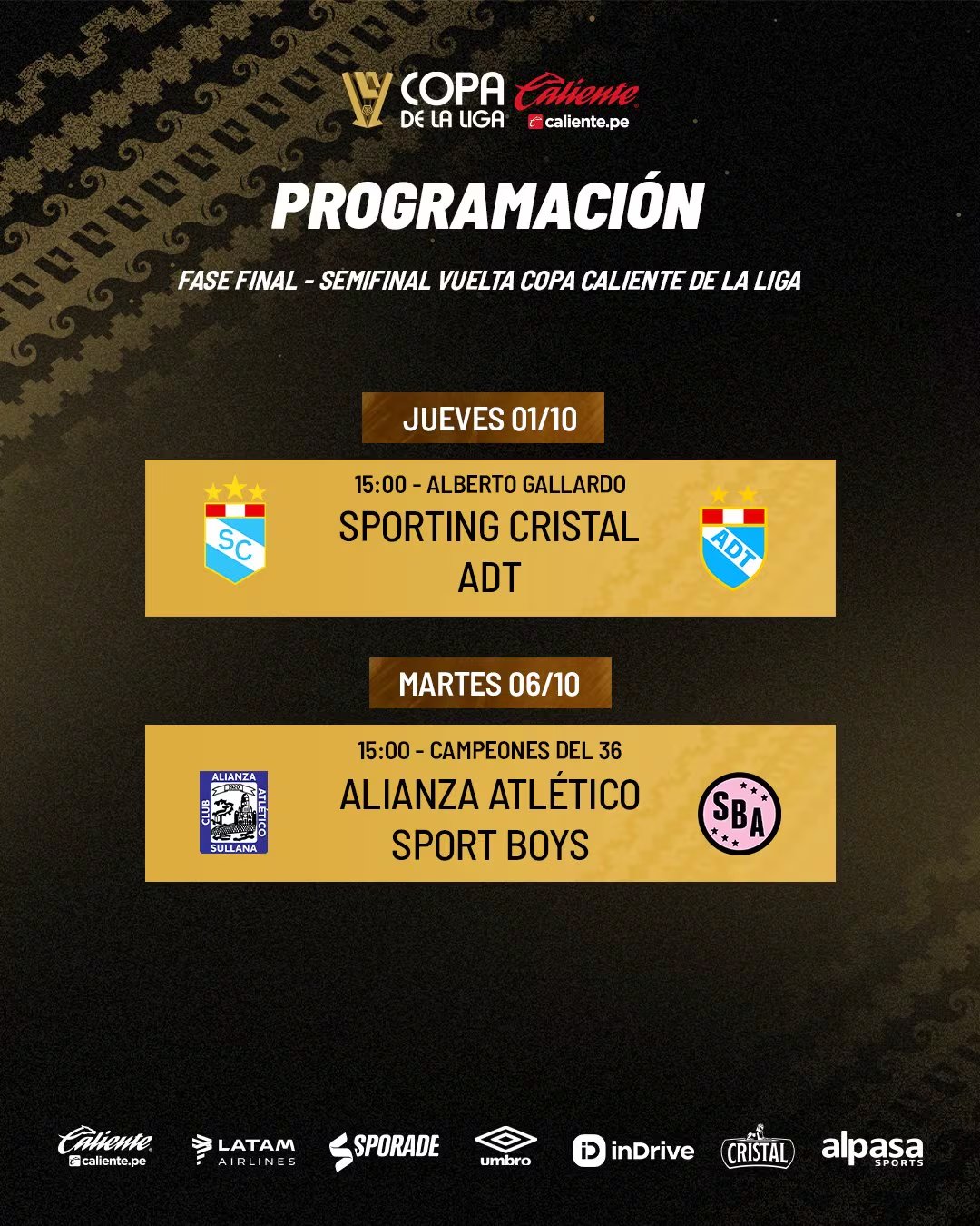 Programación de los partidos de vuelta de semifinales de la Copa de la Liga 2026. Crédito: LFP