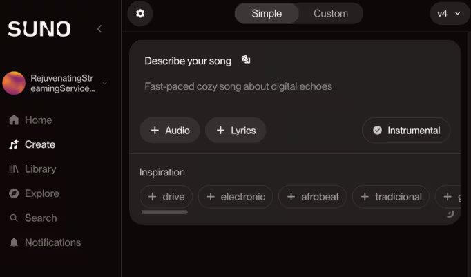 Suno es una de las herramientas con inteligencia artificial que te permite crear canciones.