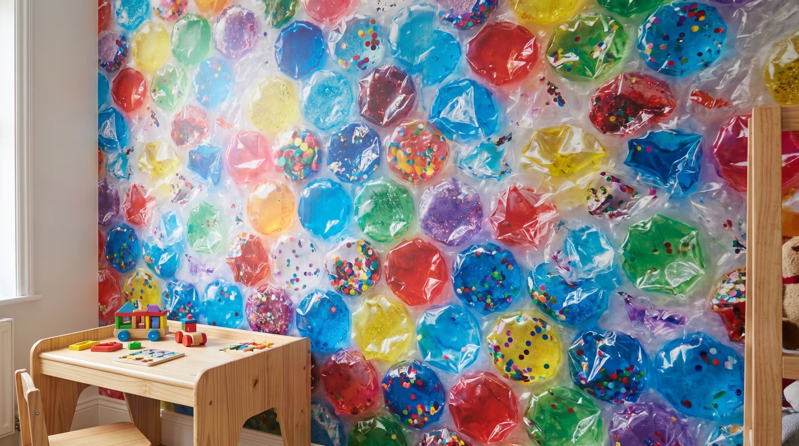 Papel pintado de burbujas de aire en una habitación infantil. (Imagen Ilustrativa Infobae)