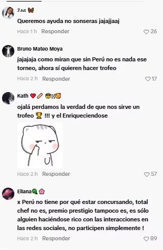 Usuarios peruanos cuestionaron el premio y señalaron que el reconocimiento sigue siendo “una copa vacía”. TikTok