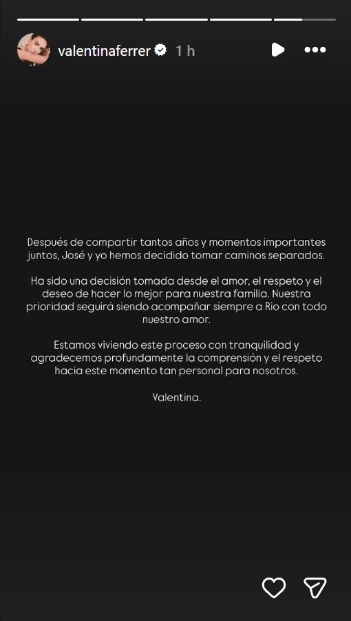 La argentina confirmó en sus redes sociales la noticia