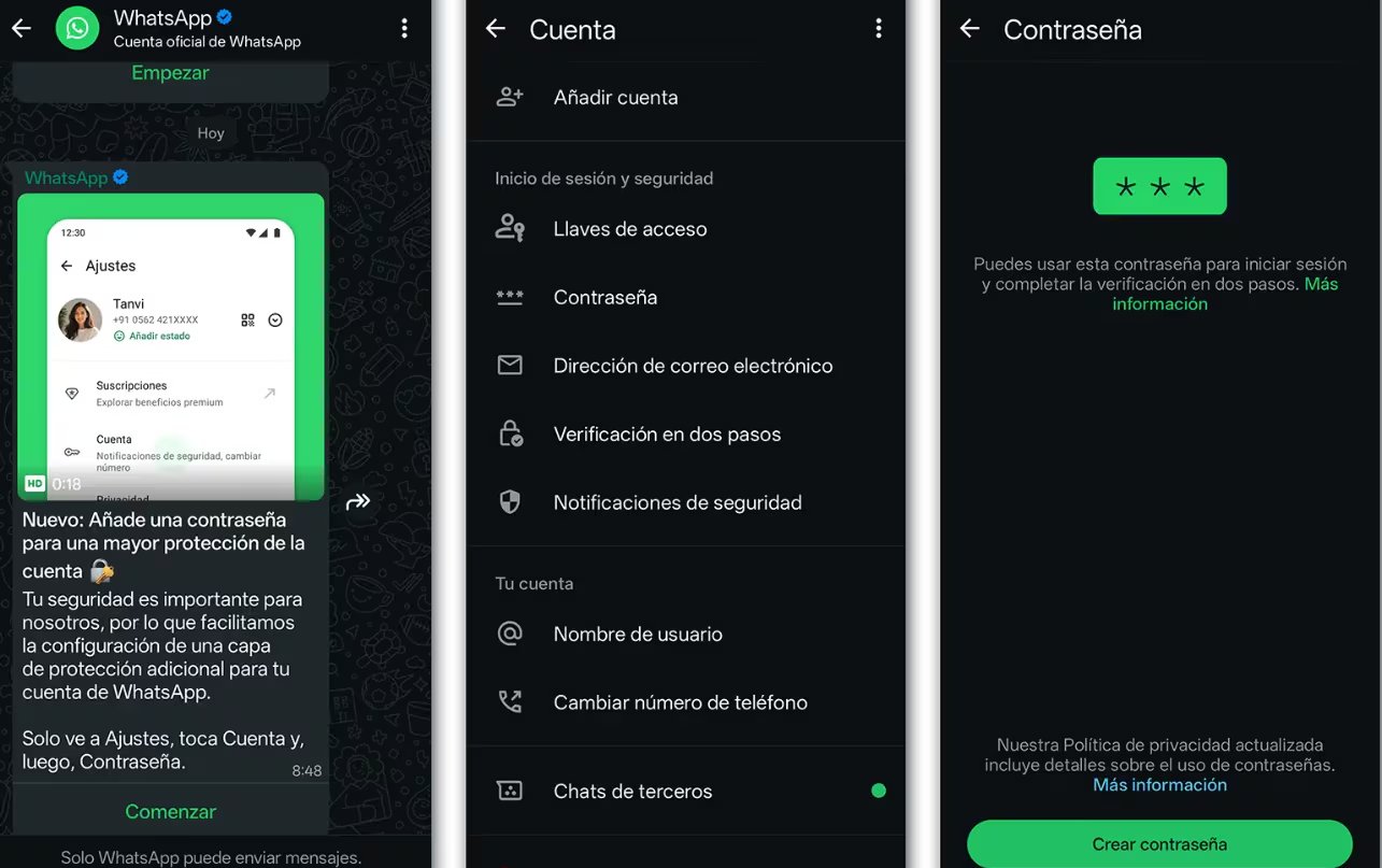 WhatsApp ahora añade una nueva capa de seguridad al permitir las contraseñas.