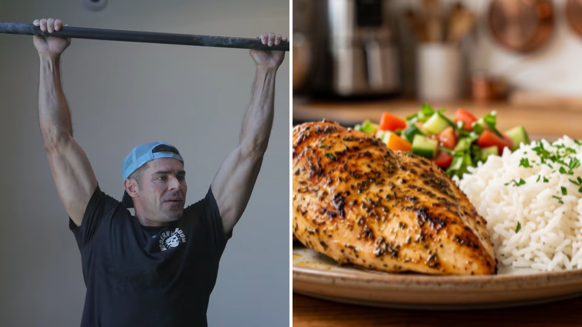 La preparación física de Zac Efron para The Iron Claw combinó ejercicios de fuerza, como las dominadas, con una alimentación basada en alimentos como pollo y arroz
