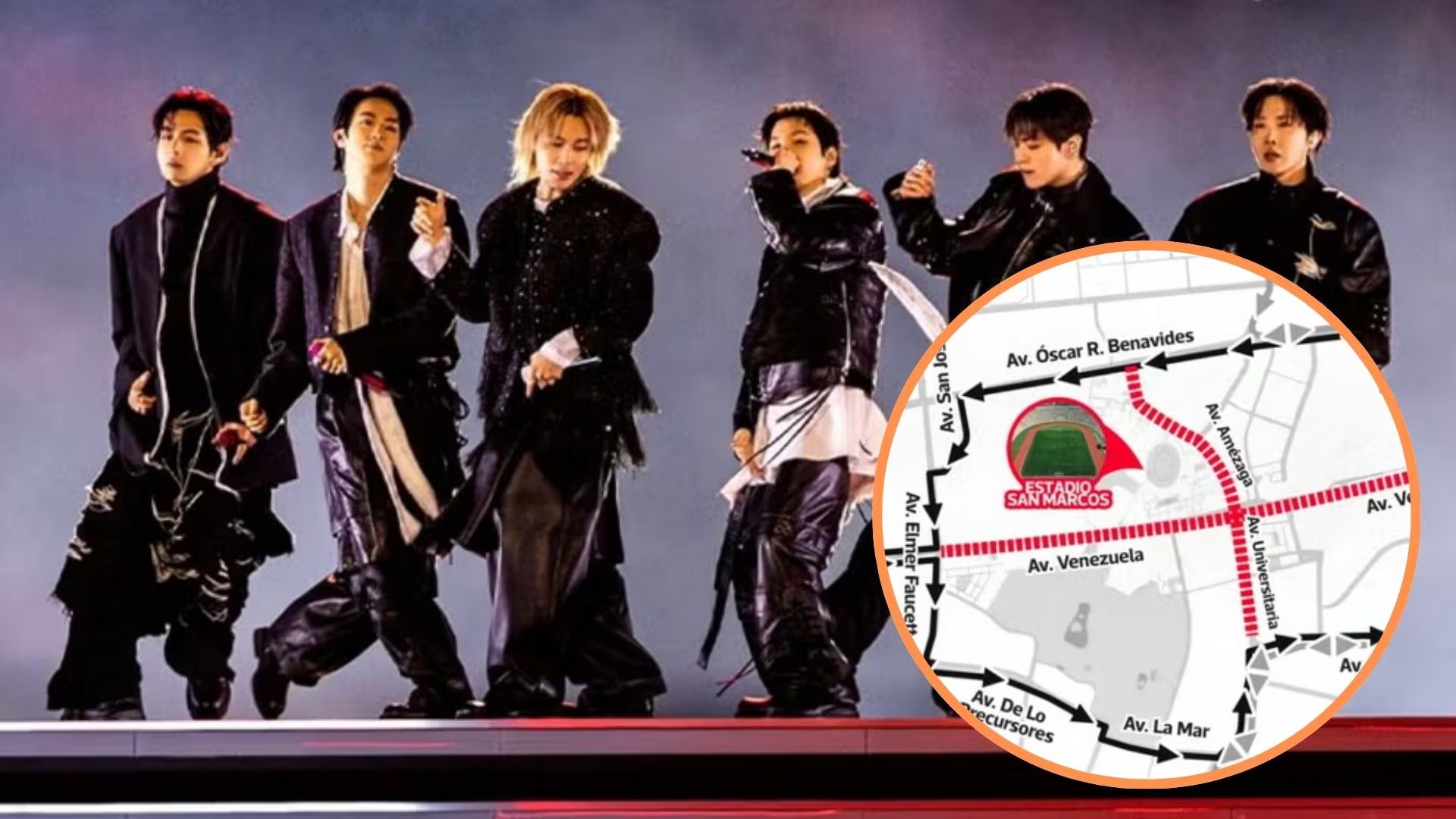 Presentan plan de cierres y desvíos viales durante los conciertos de BTS en San Marcos.