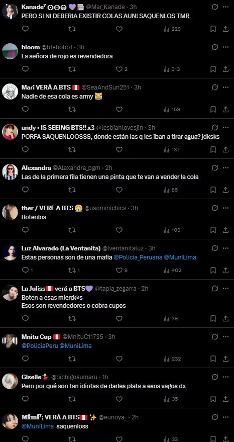 ARMY ya toma San Marcos tras llegada de BTS a Lima: fans forman cola para el concierto del 7 de octubre. Captura: x.
