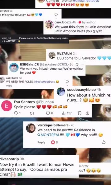 Fans de Backstreet Boys enloquecen y piden una gira por Latinoamérica: “Perú, Brasil, México, Ecuador”. Captura: IG Backstreet Boys.